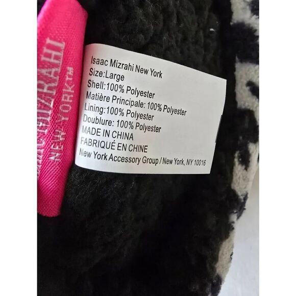 Isaac Mizrahi Slippers Animal print Fuzzy Sz L - Picture 5 of 7